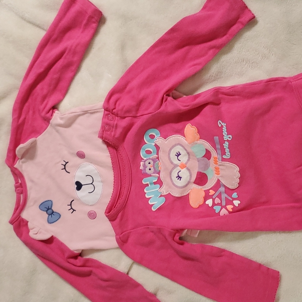 Garanimals 2pk Onsies- Owl & Bear 18M